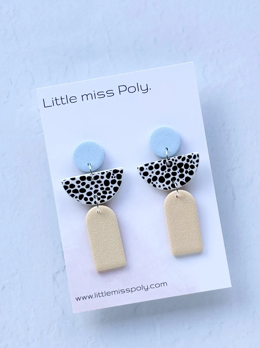 Cleo Dangle - Sky Blue & Sorbet Orange