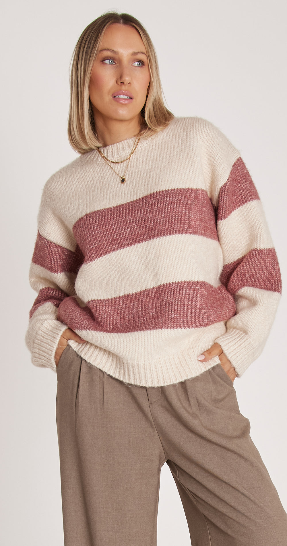 Ruby Knit - Rose Stripe