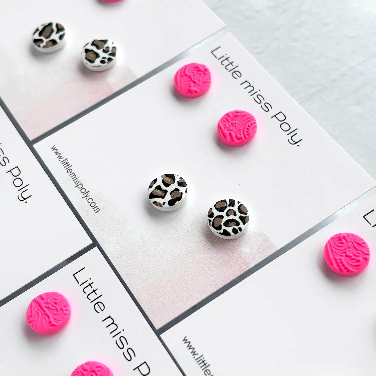 Mini Leopard Stud Pack - Hot Pink