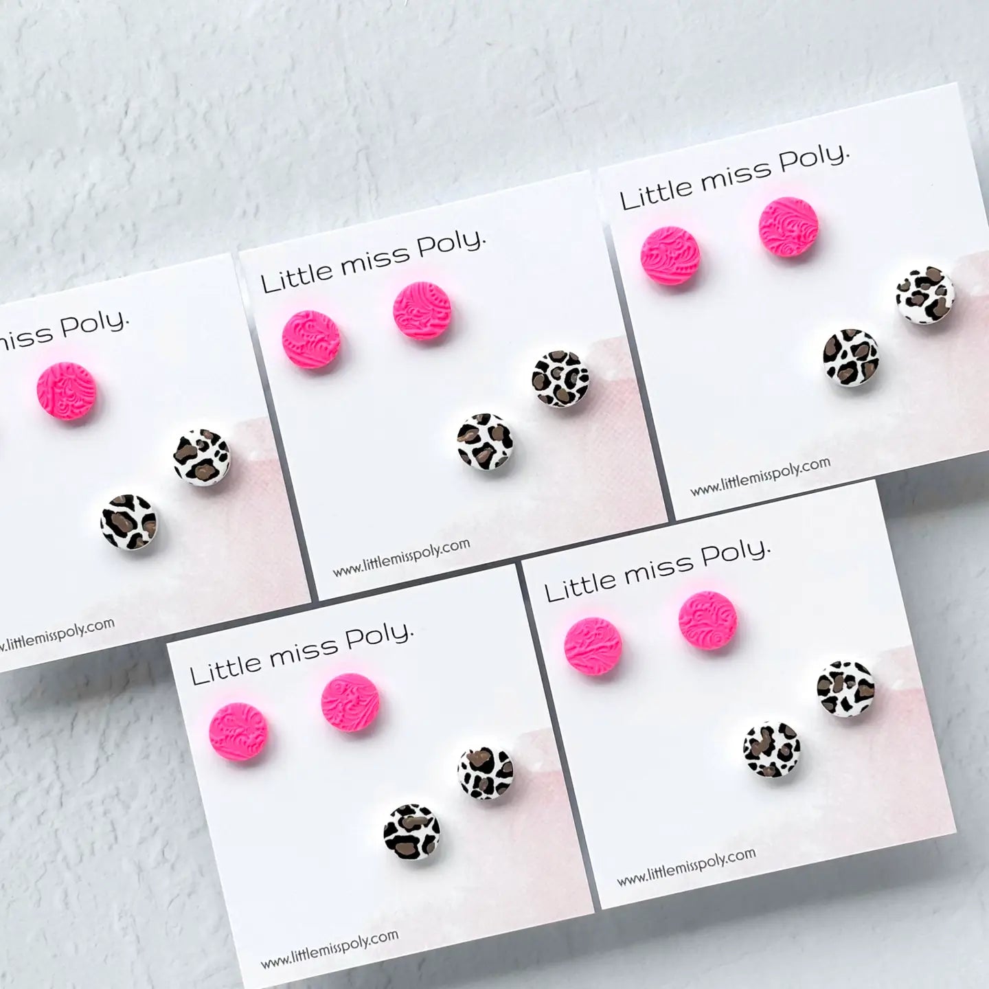 Mini Leopard Stud Pack - Hot Pink