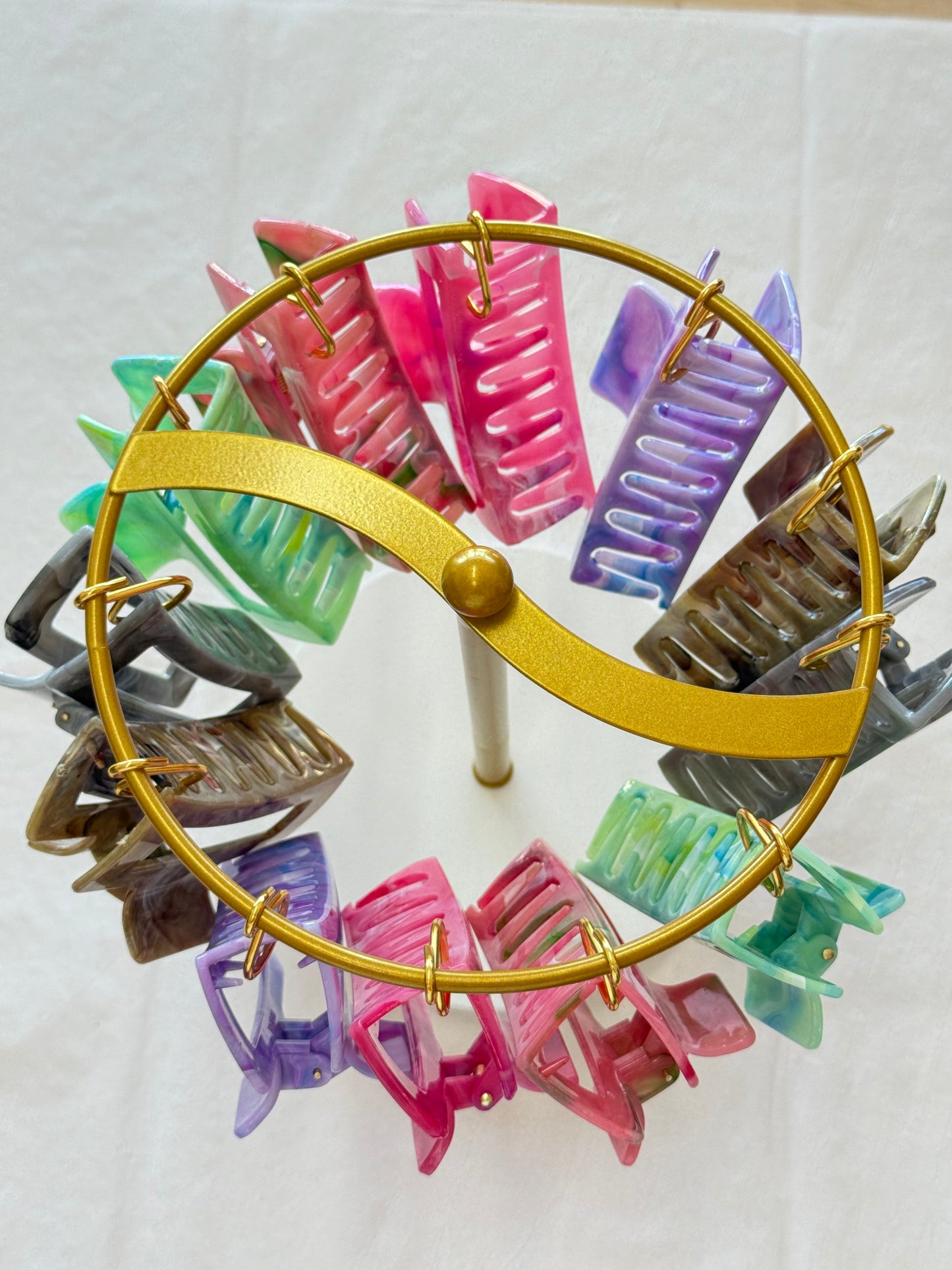 Marble Rectangle Hair Claws