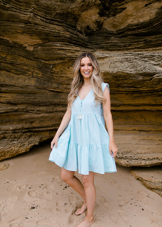 Isola Cap Sleeve Dress Seamist