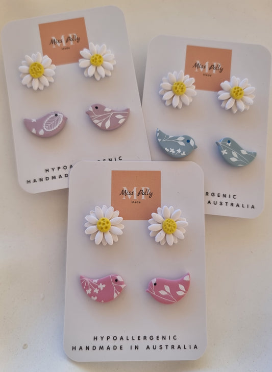 Bird & Daisy Stud Pack