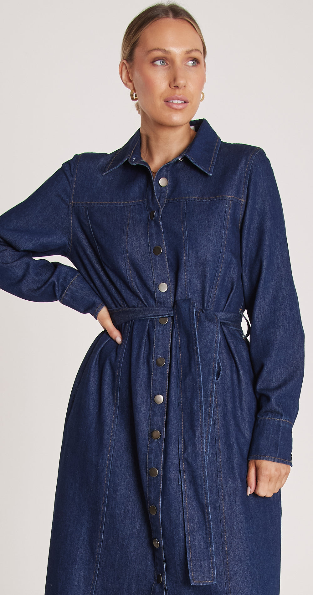 Arlo Denim Dress - Dark Blue