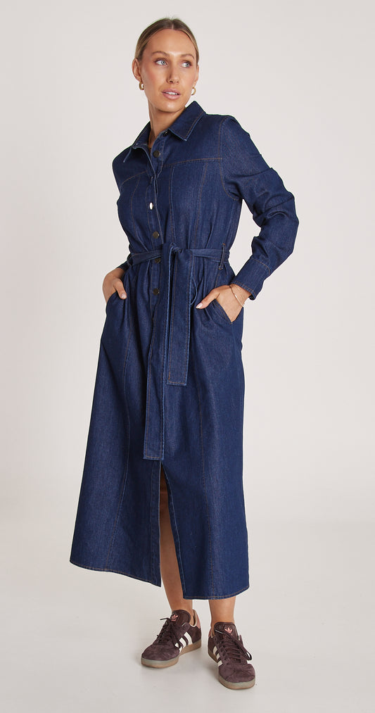 Arlo Denim Dress - Dark Blue