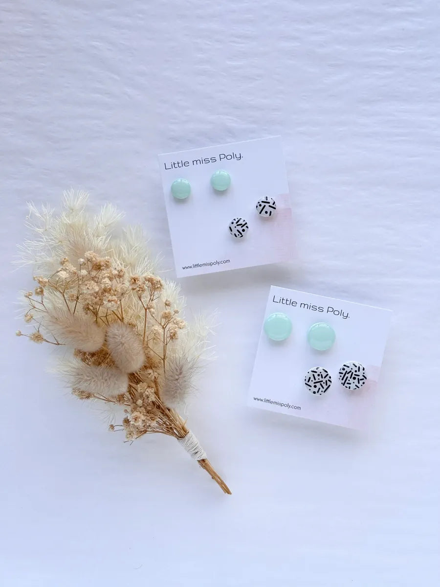 Mini Resin Double Stud Pack - Mint