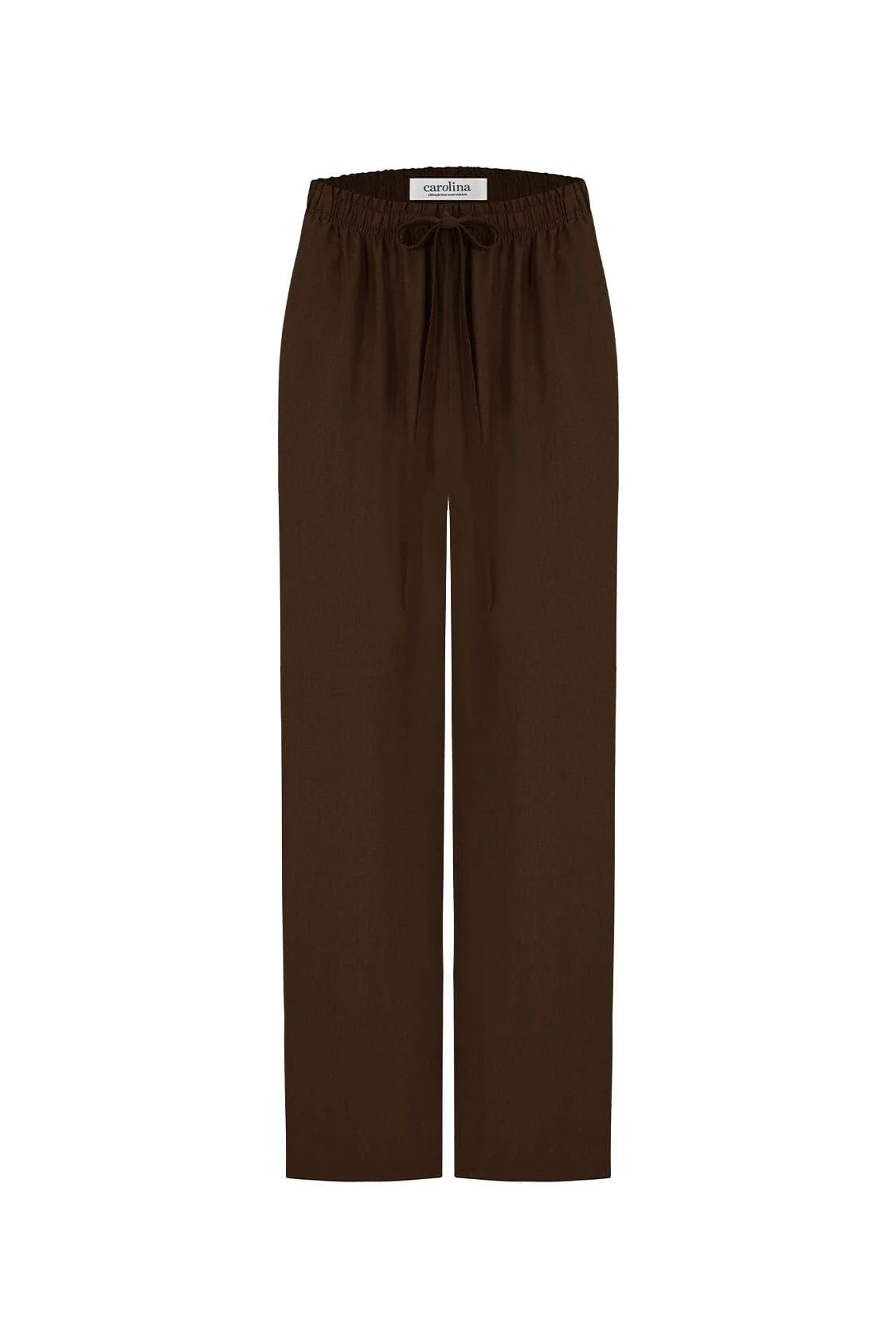 Gemma Straight Leg Tie Waist Pants Chocolate