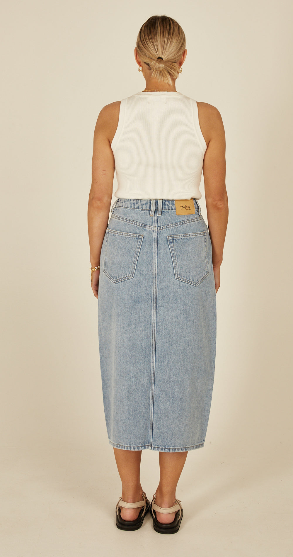 Charlotte Denim Midi Skirt - Light Blue