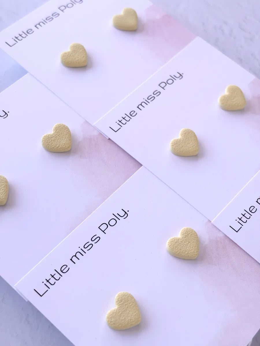 Mini Heart Stud - Yellow