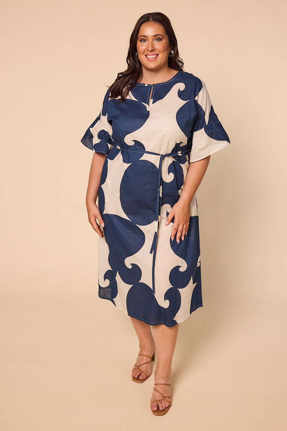 Tara Tie Dress in Davenport