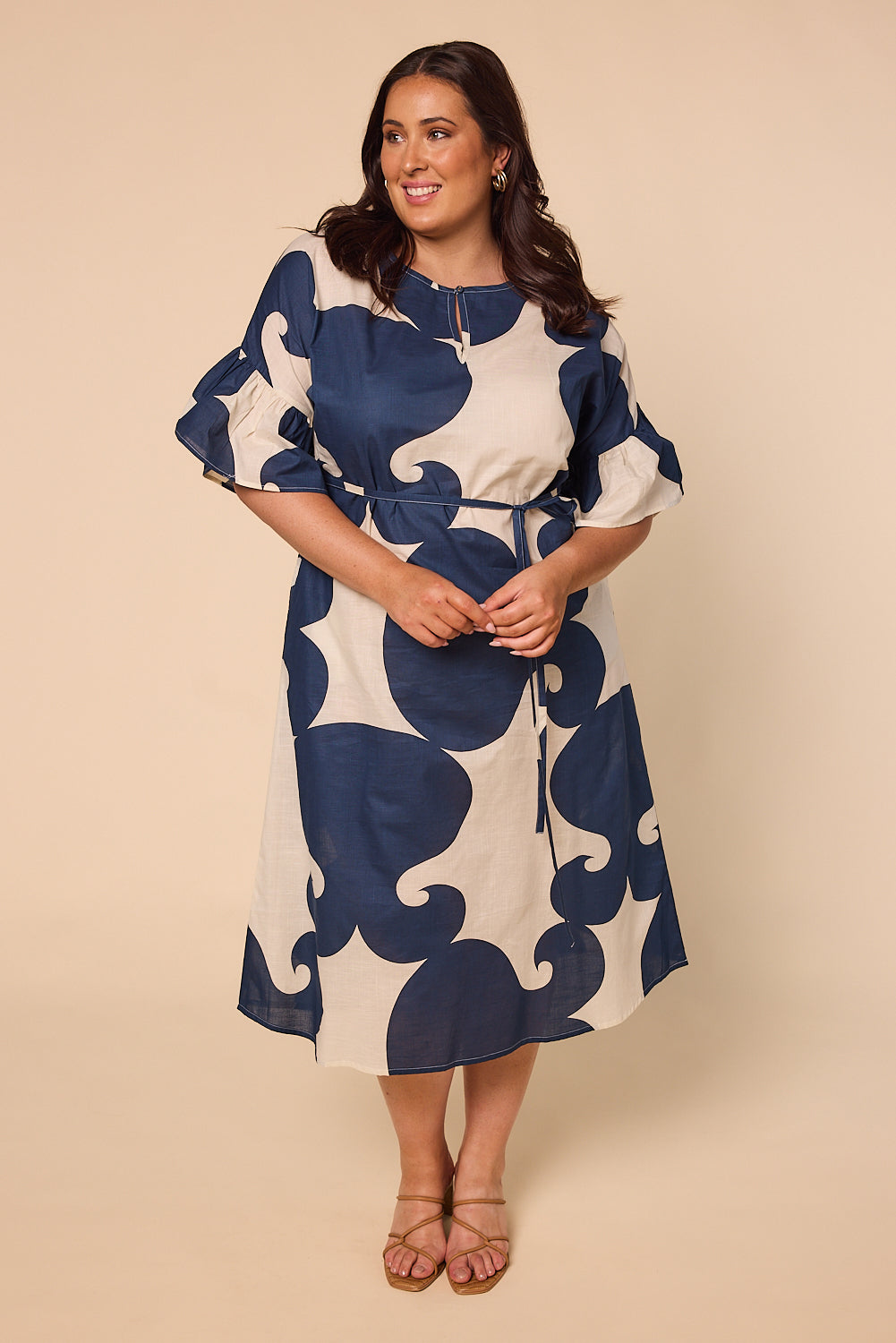 Tara Tie Dress in Davenport