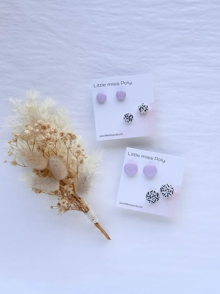 Mini Resin Double Stud Pack - Lilac