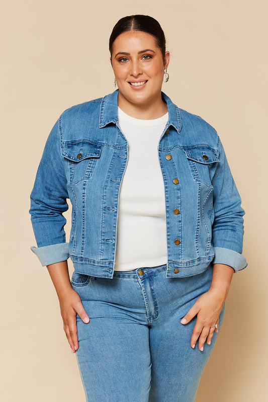 Relaxed Denim Jacket in Light Wash