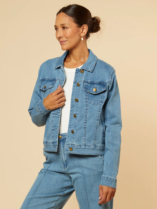 Relaxed Denim Jacket in Light Wash