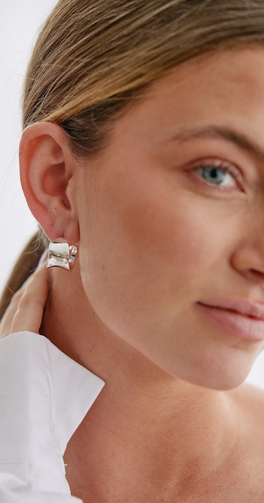 Bella Hoop Earrings - Silver