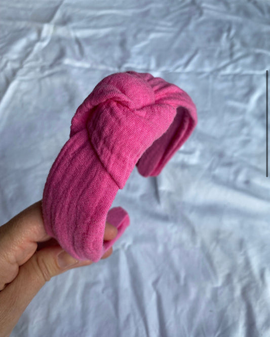 Cheesecloth Headband - Hot Pink