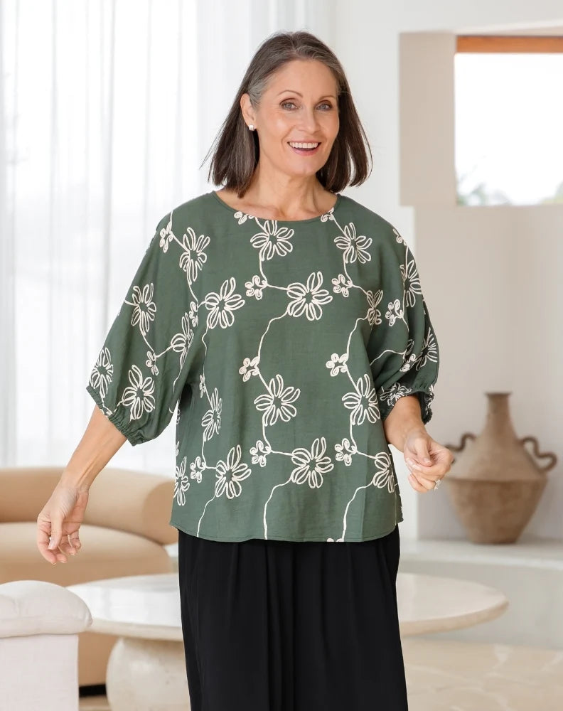Eloise Top Sage