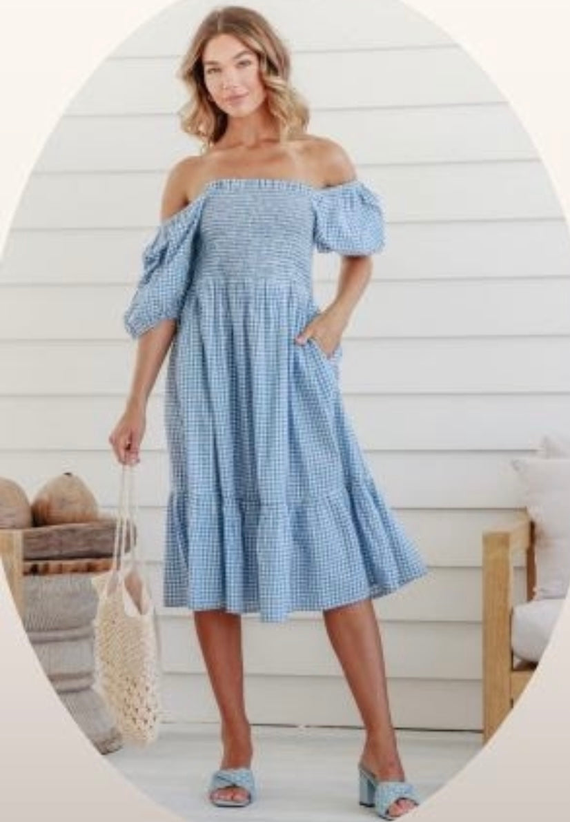 Florence Gingham Midi Dress