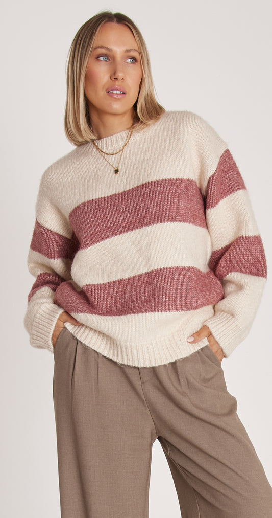 Ruby Knit - Rose Stripe