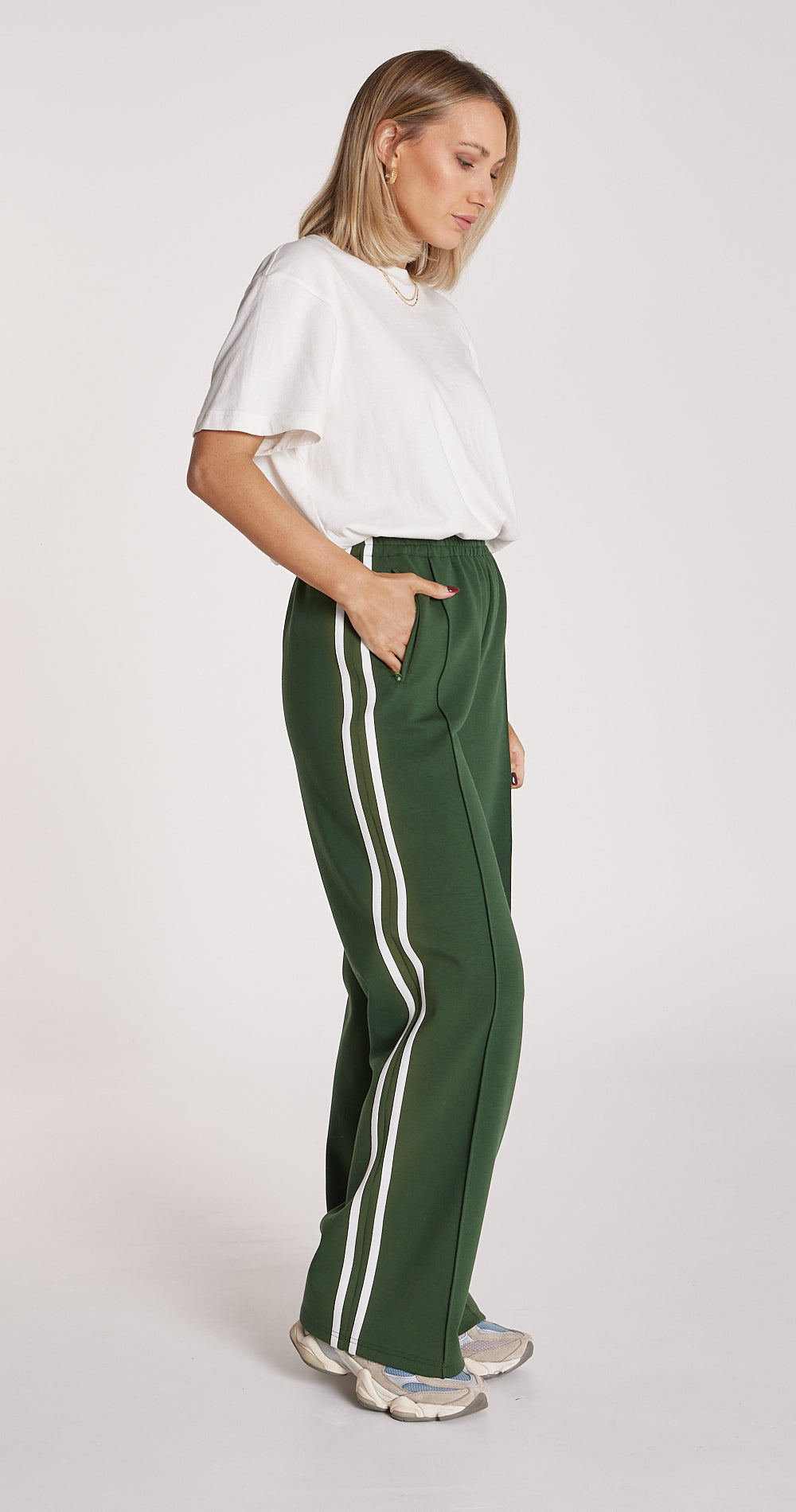 Noah Wide Pant - Green Stripe