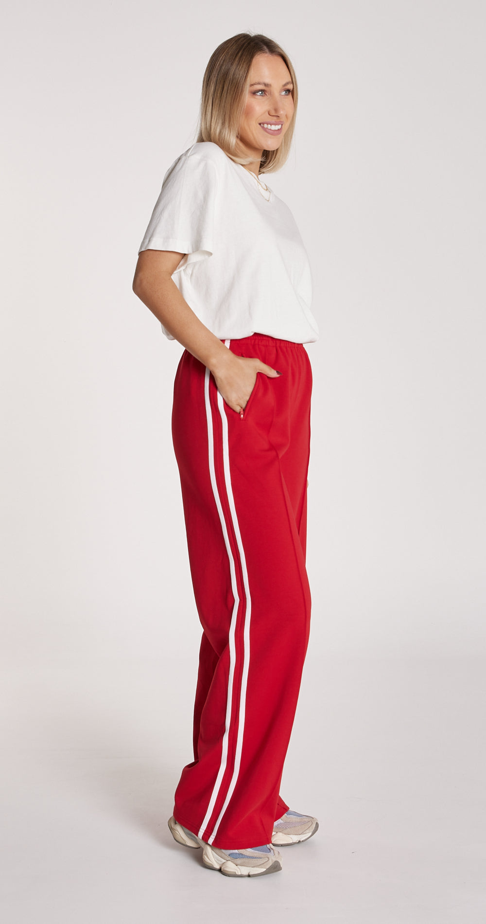 Noah Wide Pant - Red Stripe