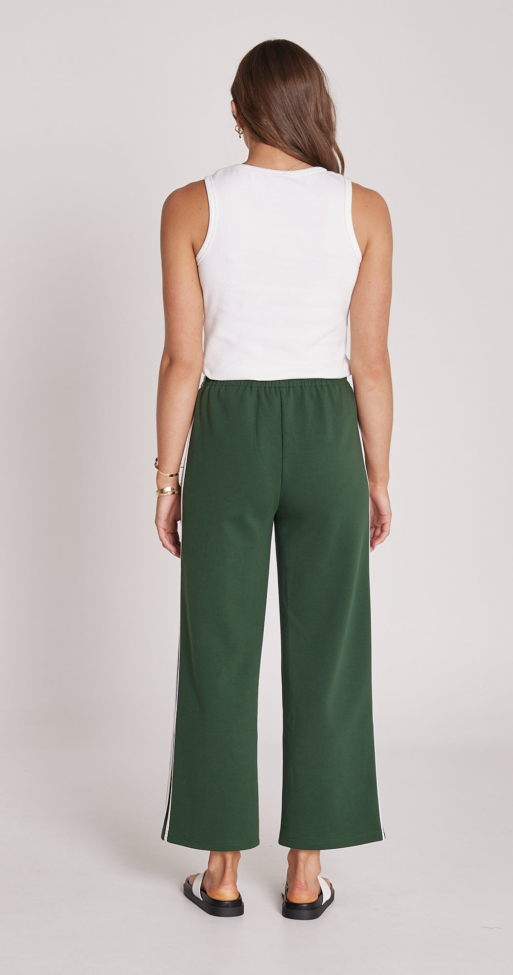 Noah Cropped Pant - Green Stripe