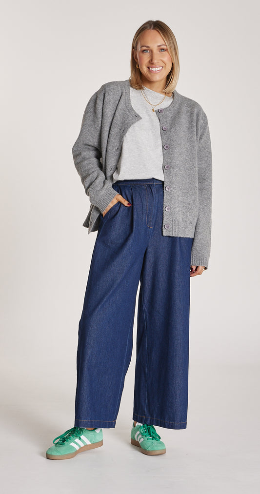 Arlo Cropped Pant - Dark Blue