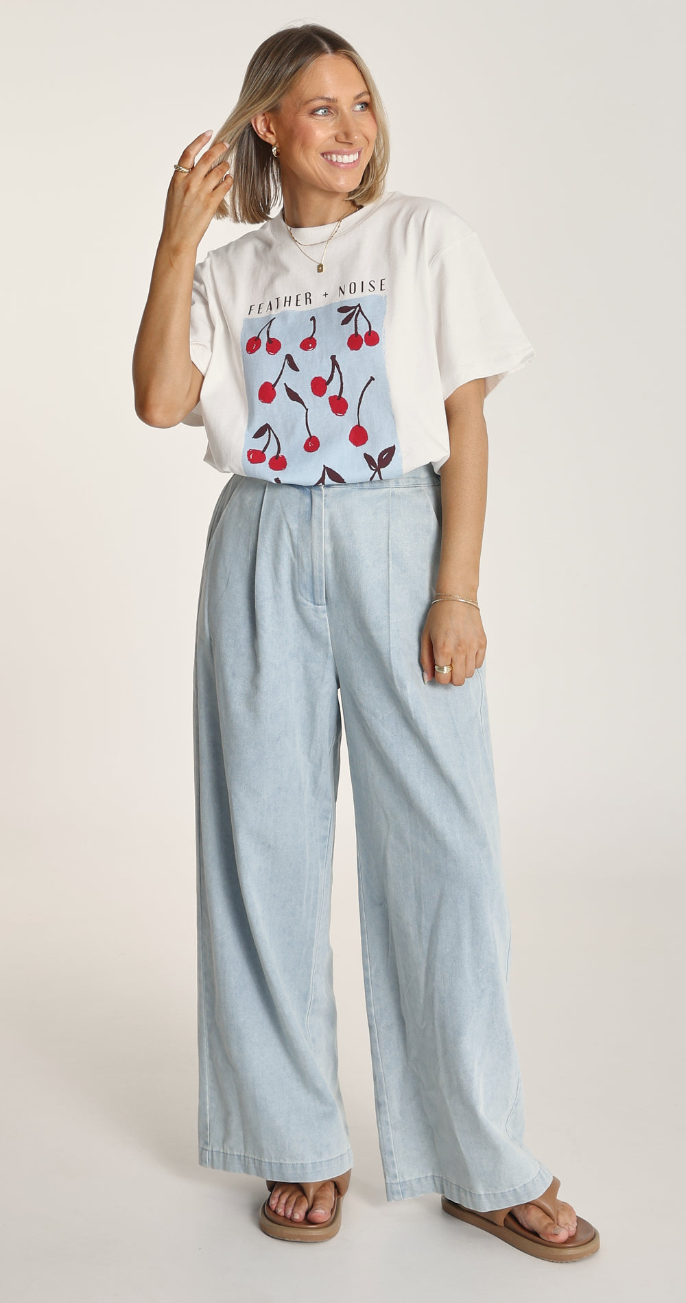 Cherry Graphic Tee - White