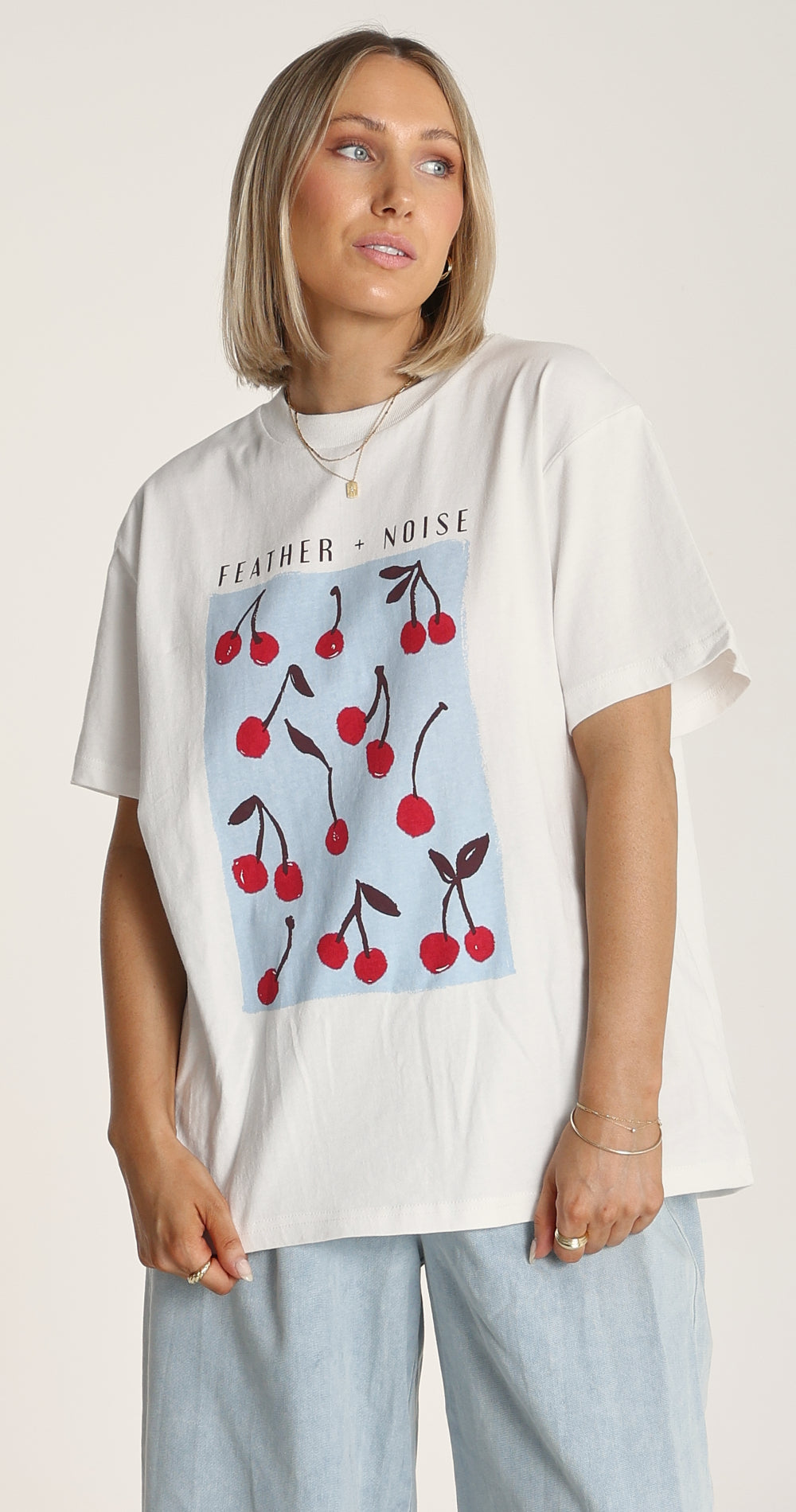 Cherry Graphic Tee - White