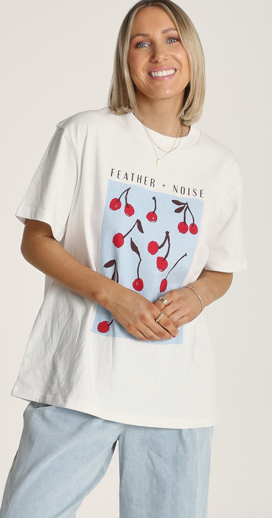 Cherry Graphic Tee - White