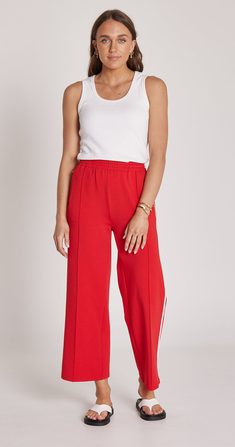 Noah Cropped Pant - Red Stripe