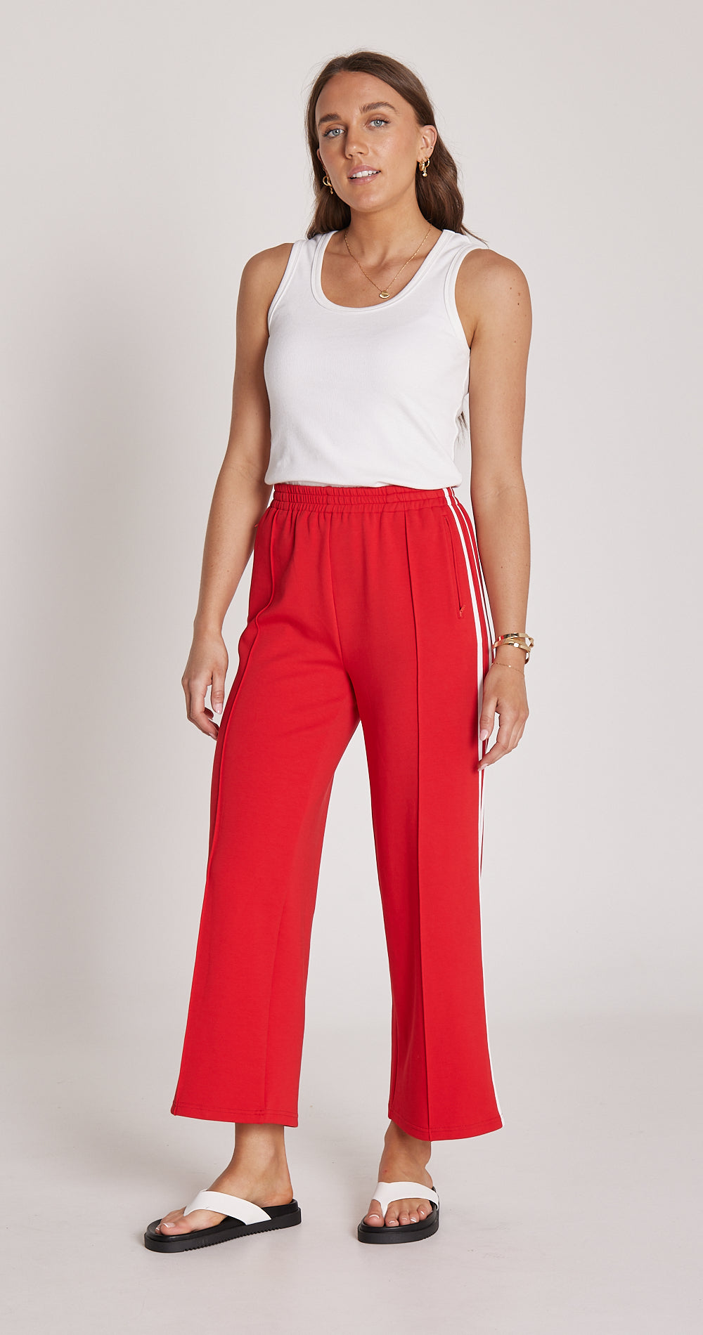 Noah Cropped Pant - Red Stripe