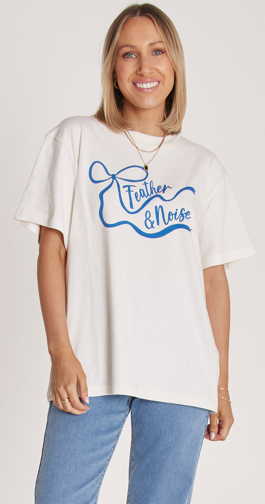 Bow Graphic Tee - Stone