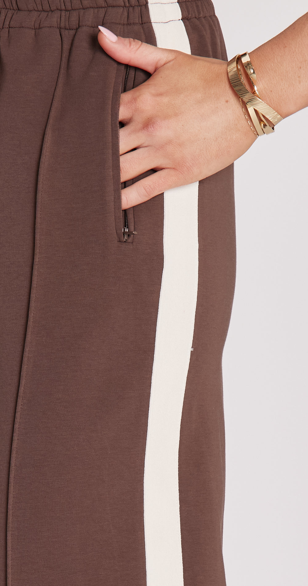 Noah Cropped Pant - Chocolate Cream Stripe