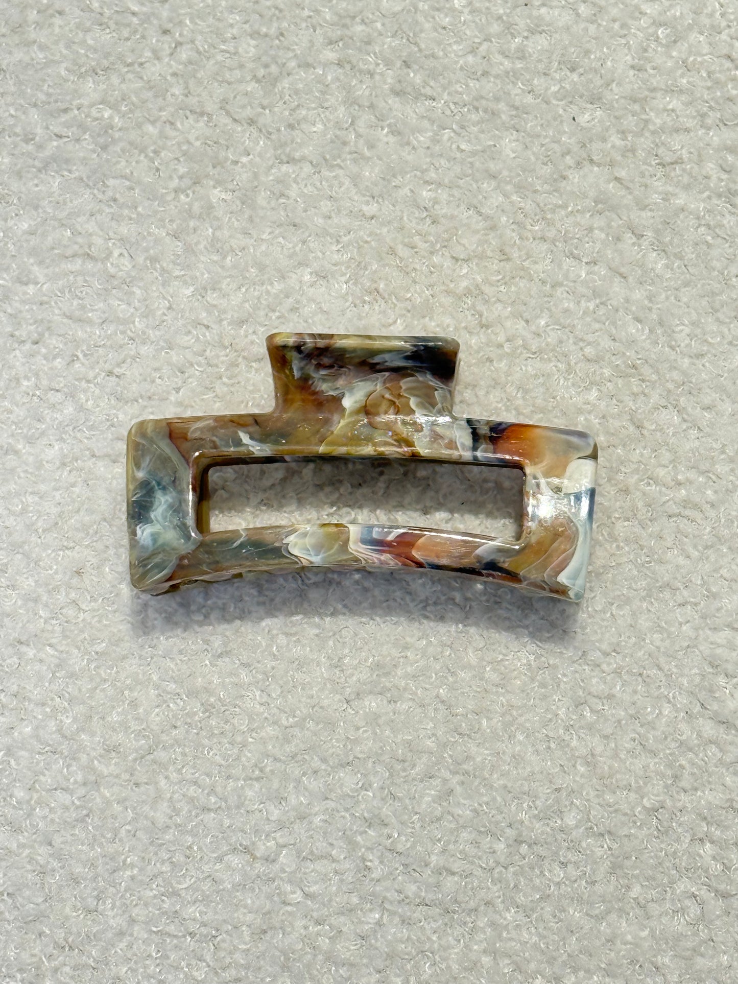 Marble Rectangle Hair Claws