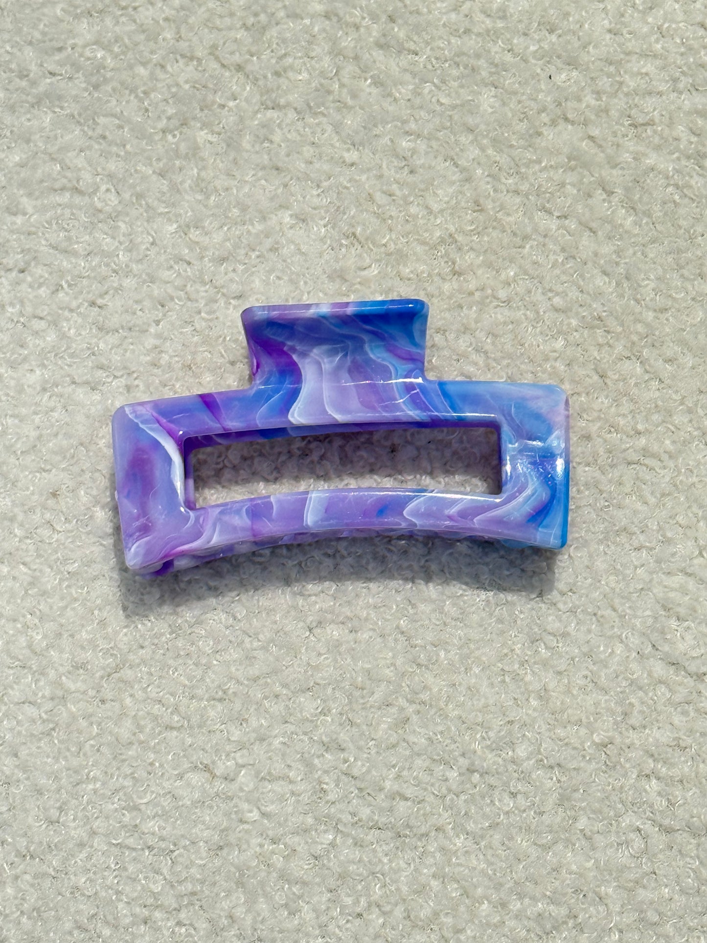 Marble Rectangle Hair Claws