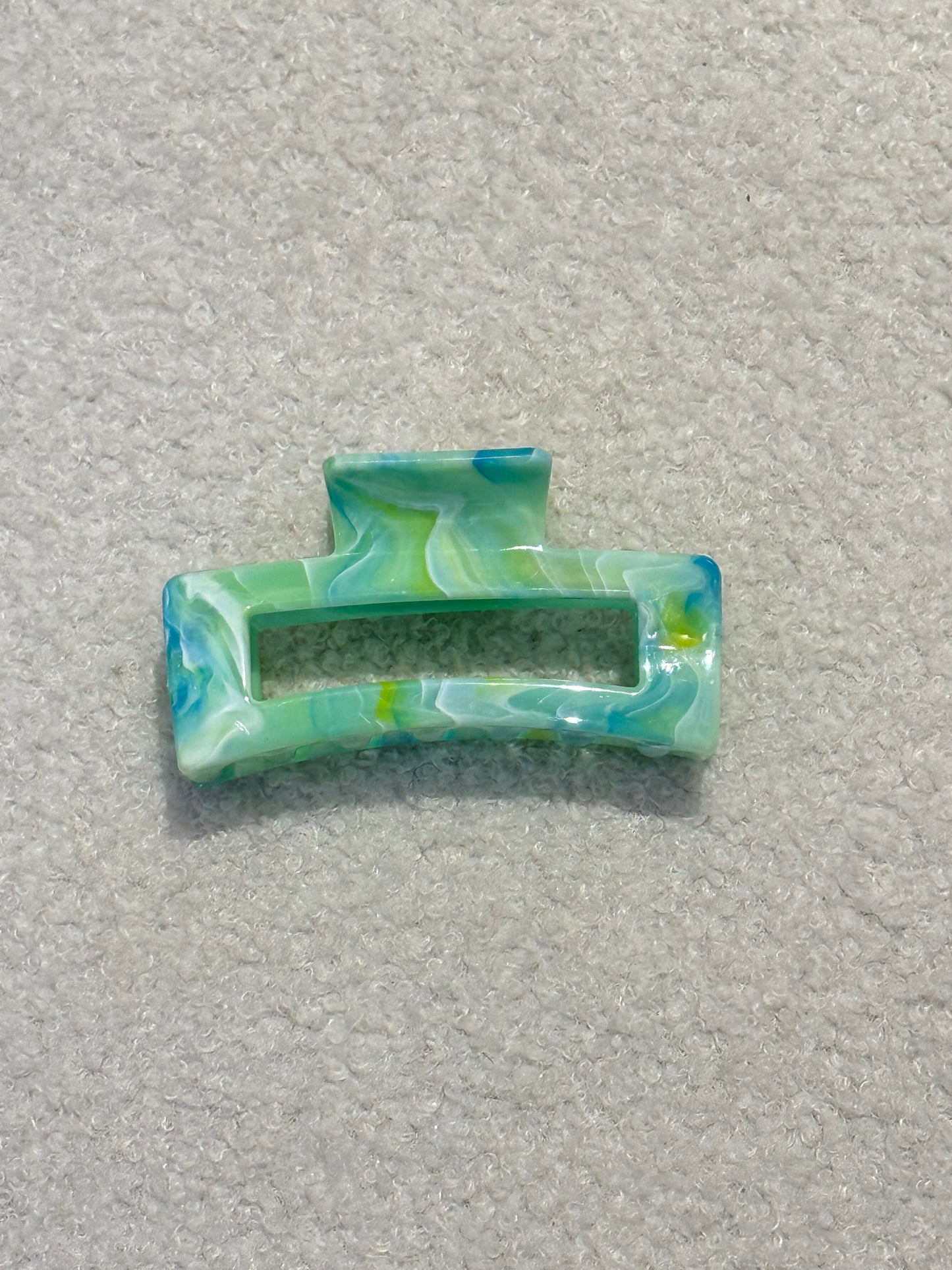 Marble Rectangle Hair Claws