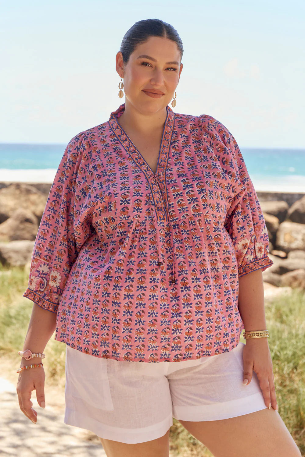 Cairo Boho Blouse in Rosa