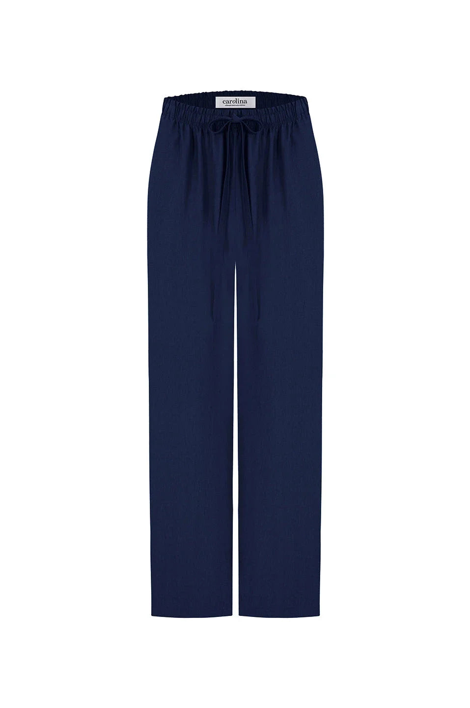 Gemma Straight Leg Tie Waist Pants Navy