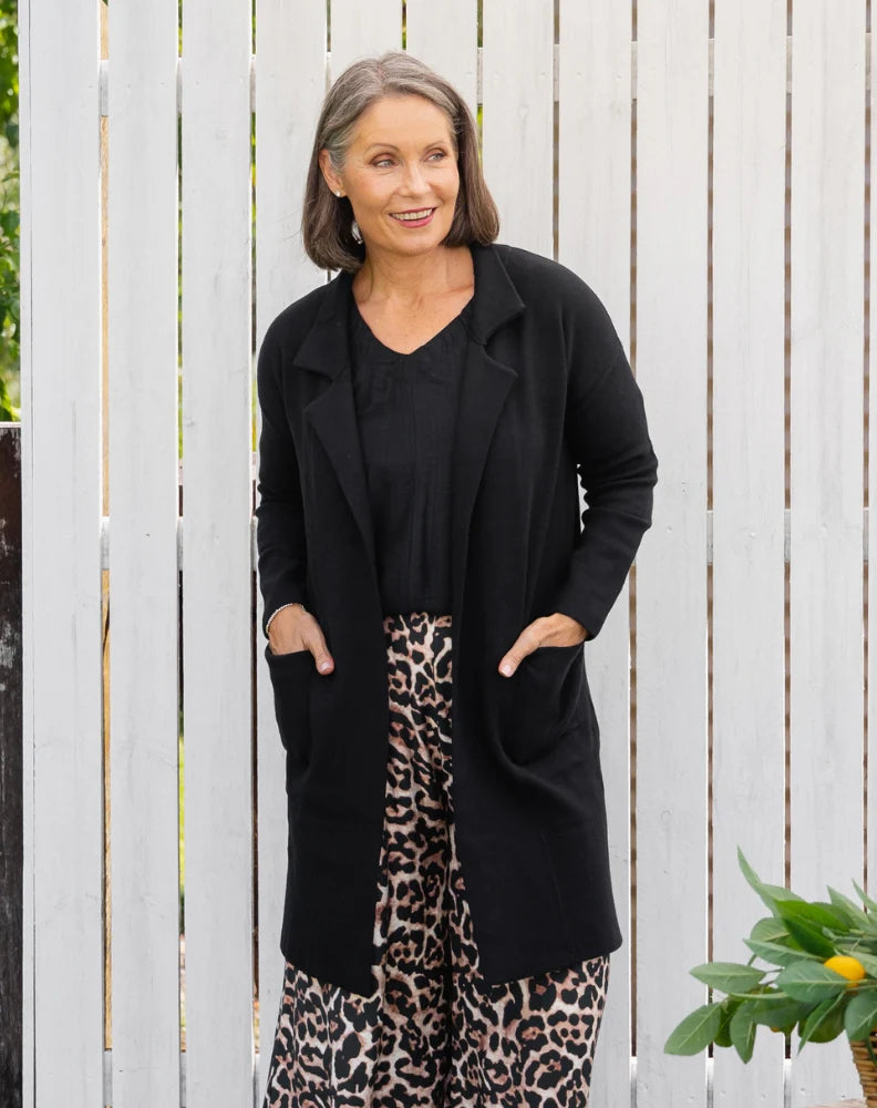 Chloe Knit Coatigan - Black
