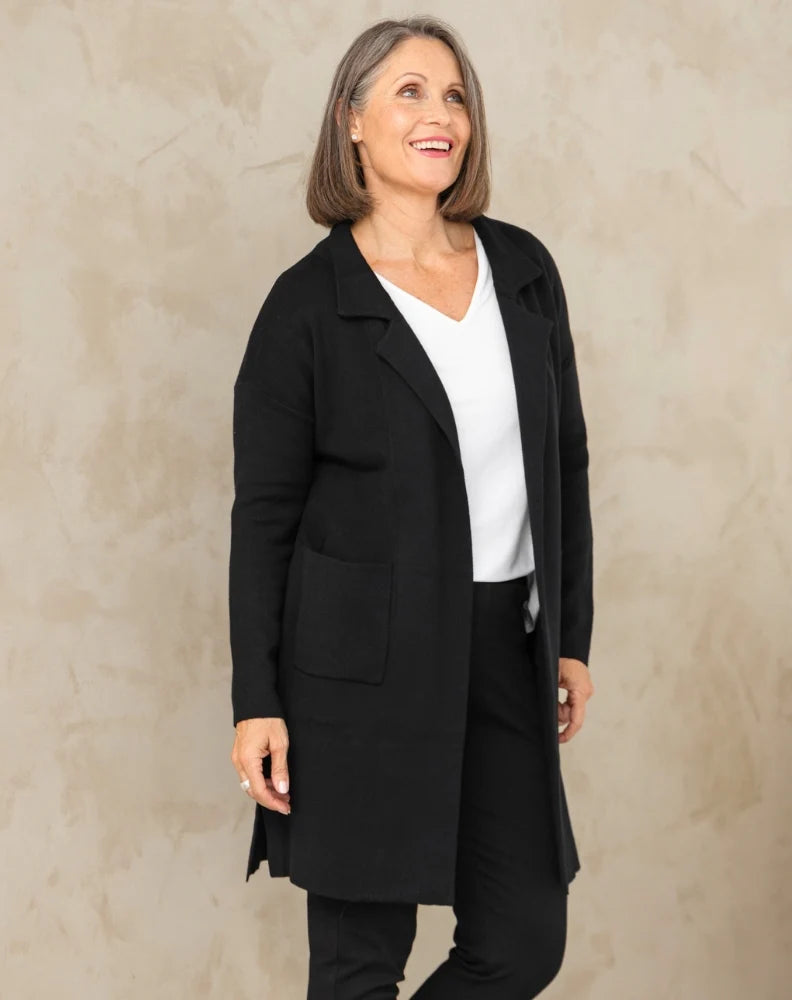 Chloe Knit Coatigan - Black