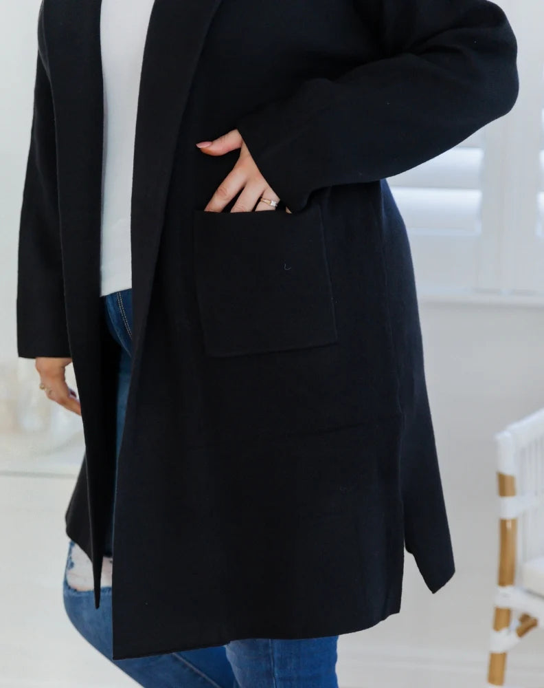 Chloe Knit Coatigan - Black
