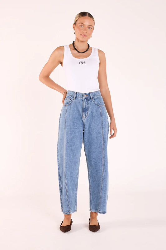 Lola Cropped Barrel Jean Panel Deep Blue