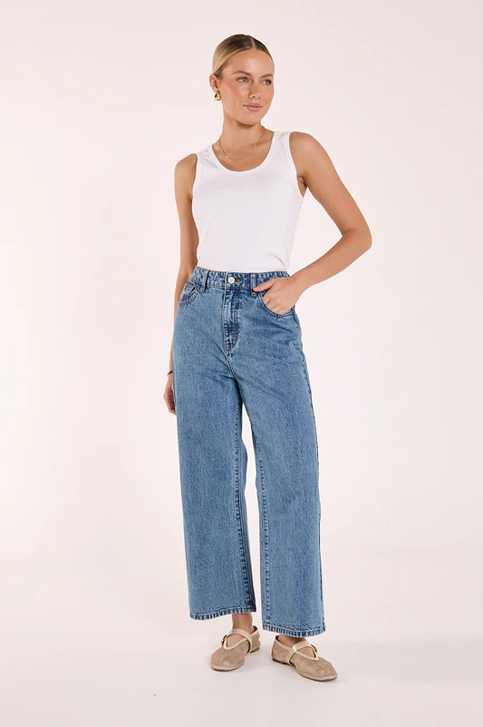 Stevie Cropped Jean Deep Blue