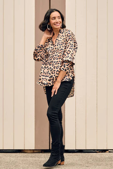 Safia Animal Print Long Sleeve Top