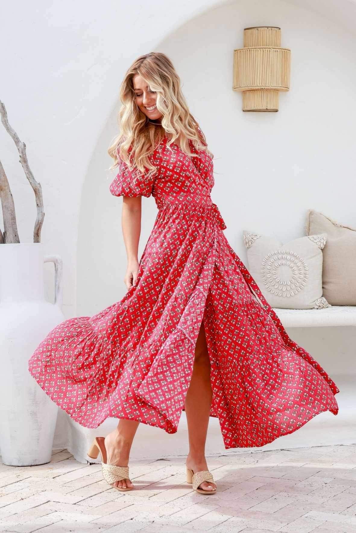 Ditsy Wanderer Wrap Dress