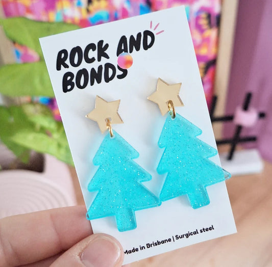 Festive Tree Drops - Gold & Ice Blue