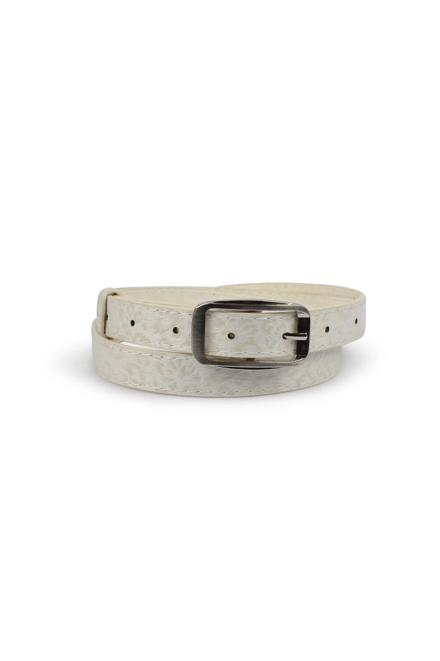 Leopard Print Belt - White