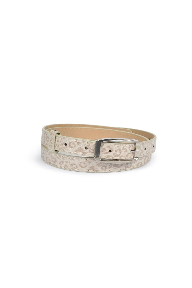 Leopard Print Belt - Cream