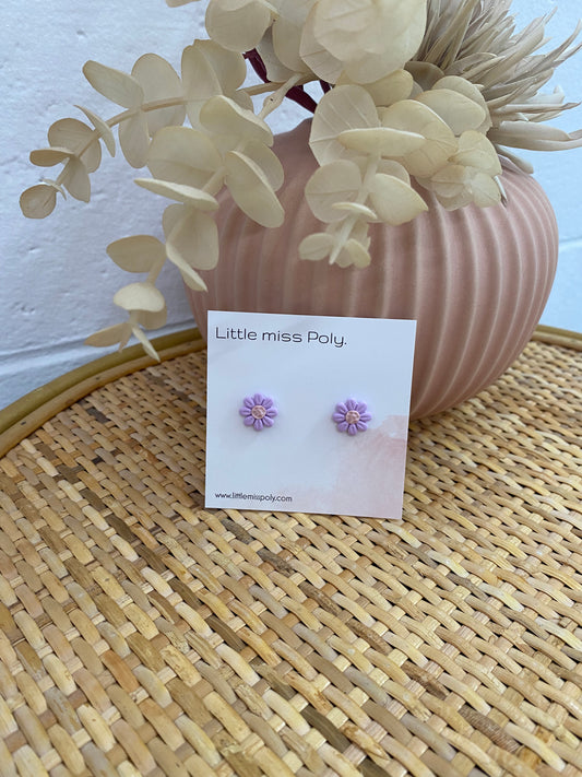 Mini Purple & Pink Daisy Stud